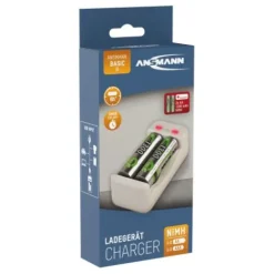 ANSMANN AG Akku-Ladegerät Basic II + 2× AA 1300mAh^ Akku-ladegeräte