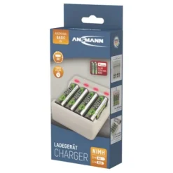 ANSMANN AG Akku-Ladegerät Basic IV + 4× AA 1300mAh^ Akku-ladegeräte