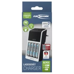 ANSMANN AG Akku-Ladegerät Comfort Plus + 4× AA 2100mAh^ Akku-ladegeräte