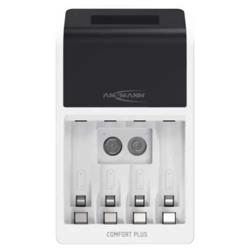ANSMANN AG Akku-Ladegerät Comfort Plus + 4× AA 2100mAh^ Akku-ladegeräte