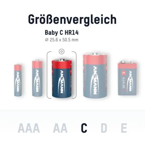 ANSMANN AG Alkaline Batterie Baby C / LR14 2er Papierblister^ Batterien