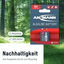 ANSMANN AG Alkaline Batterie Block E / 6LR61 1er Papierblister^ Batterien