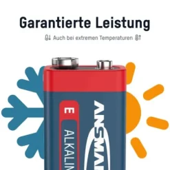 ANSMANN AG Alkaline Batterie Block E / 6LR61 1er Papierblister^ Batterien