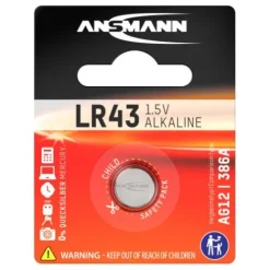 ANSMANN AG Alkaline Knopfzelle LR43 / LR1142 / AG12^ Knopfzellen Batterien