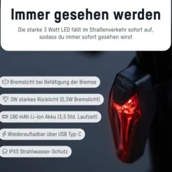 ANSMANN AG Bikelight Rear LED break wiederaufladbar^ Fahrrad-lampen