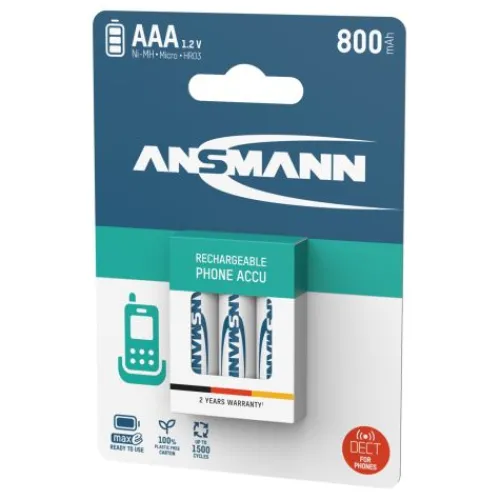ANSMANN AG Dect NiMH Akku Micro AAA 800 mAh maxE 3er Blister^ Akkus