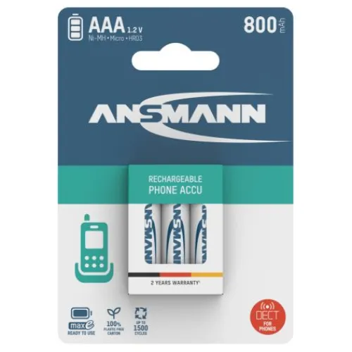 ANSMANN AG Dect NiMH Akku Micro AAA 800 mAh maxE 3er Blister^ Akkus