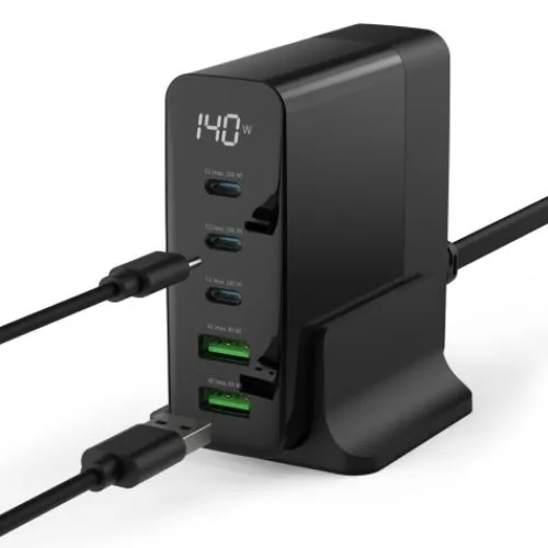 ANSMANN AG Desktop Charger mit Display DC5140PD 140W / 5 A / 140 W / 5 Port^ Usb-ladegeräte
