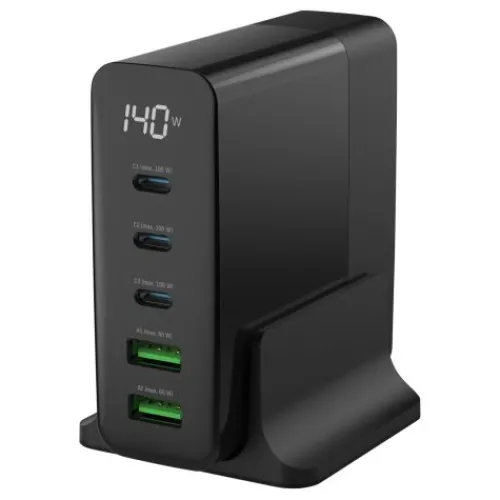 ANSMANN AG Desktop Charger mit Display DC5140PD 140W / 5 A / 140 W / 5 Port^ Usb-ladegeräte