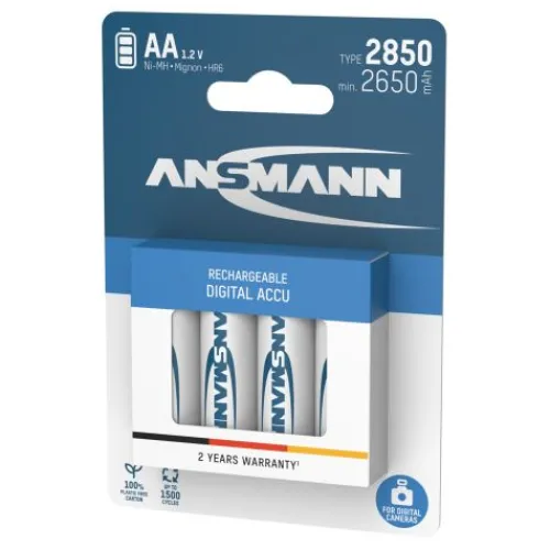 ANSMANN AG Digital NiMH Akku Mignon AA Typ 2850 (min. 2650 mAh) 4er Blister^ Akkus