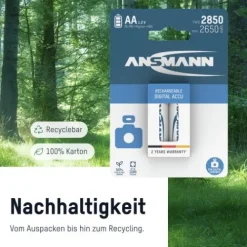 ANSMANN AG Digital NiMH Akku Mignon AA Typ 2850 (min. 2650 mAh) 4er Blister^ Akkus
