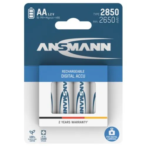 ANSMANN AG Digital NiMH Akku Mignon AA Typ 2850 (min. 2650 mAh) 4er Blister^ Akkus