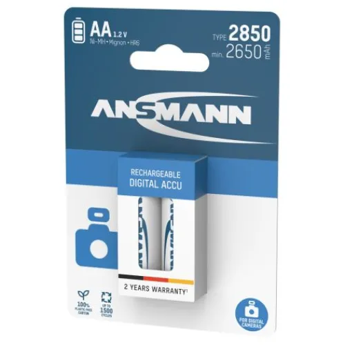 ANSMANN AG Digital NiMH Akku Mignon AA Typ 2850 (min. 2650 mAh) 2er Blister^ Akkus