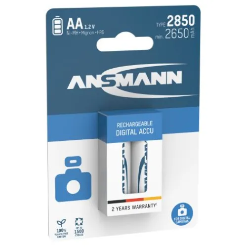 ANSMANN AG Digital NiMH Akku Mignon AA Typ 2850 (min. 2650 mAh) 2er Blister^ Akkus