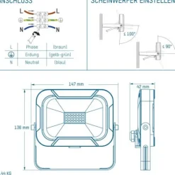 ANSMANN AG Flutlicht WFL800 kabelgebunden 10 W^ Flutlichter
