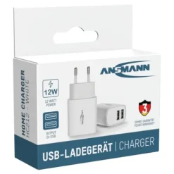 ANSMANN AG Home Charger HC212 weiß / 2,4 A / 12 W / 2 Port^ Usb-ladegeräte