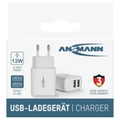 ANSMANN AG Home Charger HC212 weiß / 2,4 A / 12 W / 2 Port^ Usb-ladegeräte