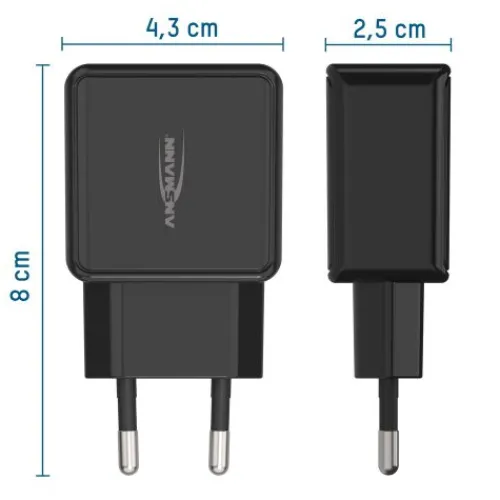ANSMANN AG Home Charger HC218PD schwarz / 3 A / 20 W / 2 Port^ Usb-ladegeräte