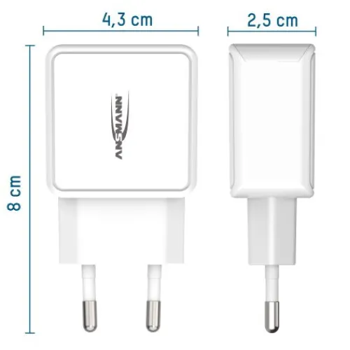 ANSMANN AG Home Charger HC218PD weiß / 3 A / 20 W / 2 Port^ Usb-ladegeräte