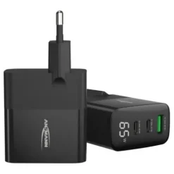 ANSMANN AG Home Charger mit Display HC365PD 65W / 3 A / 65 W / 3 Port^ Usb-ladegeräte