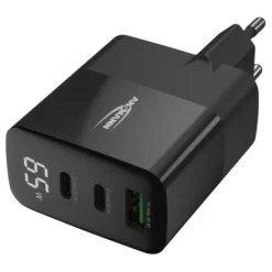ANSMANN AG Home Charger mit Display HC365PD 65W / 3 A / 65 W / 3 Port^ Usb-ladegeräte
