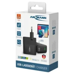 ANSMANN AG Home Charger mit Display HC365PD 65W / 3 A / 65 W / 3 Port^ Usb-ladegeräte