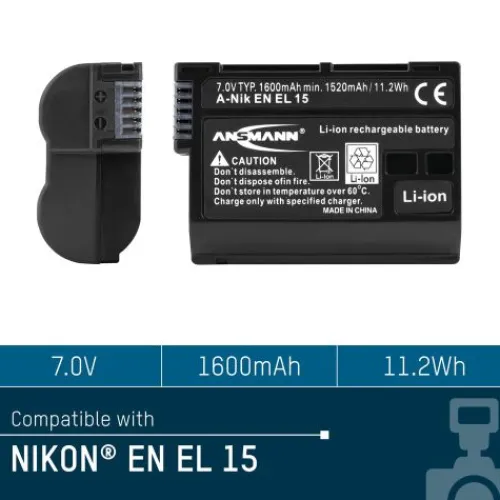ANSMANN AG Kamera-Akku A-Nik EN EL 15^ Kamera-akkus
