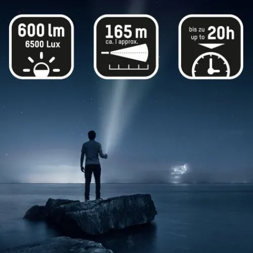 ANSMANN AG LED Taschenlampe T600FRB wiederaufladbarbatteriebetrieben^ Taschenlampen