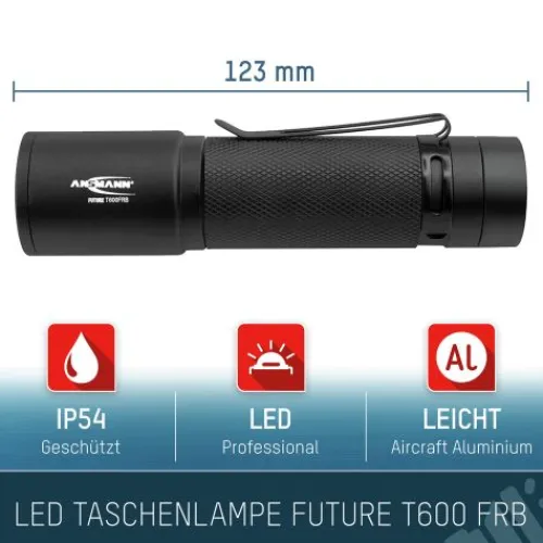 ANSMANN AG LED Taschenlampe T600FRB wiederaufladbarbatteriebetrieben^ Taschenlampen