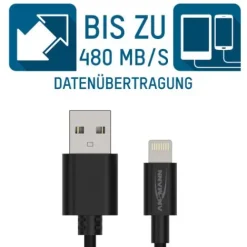 ANSMANN AG Lightning Daten und Ladekabel 100 cm^ Lightning