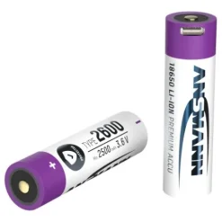 ANSMANN AG Li-Ion Akku 18650 2600 mAh mit USB Typ-C Ladebuchse^ Akkus