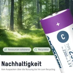 ANSMANN AG Li-Ion Akkus Baby C Typ 2500 (min. 2300 mAh) 2er Papierblister^ Akkus