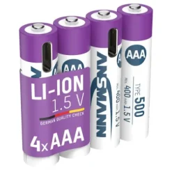 ANSMANN AG Li-Ion Akkus Micro AAA Typ 500 (min. 400 mAh) 4er Papierblister^ Akkus