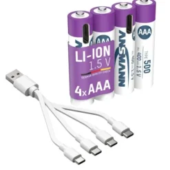 ANSMANN AG Li-Ion Akkus Micro AAA Typ 500 (min. 400 mAh) 4er Papierblister^ Akkus