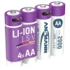 ANSMANN AG Li-Ion Akkus Mignon AA Typ 2000 (min. 1800 mAh) 4er Papierblister^ Akkus