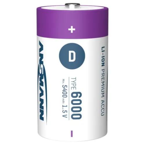 ANSMANN AG Li-Ion Akkus Mono D Typ 6000 (min. 5400 mAh) 2er Papierblister^ Akkus