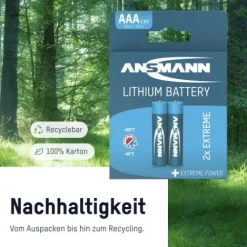 ANSMANN AG Lithium Batterie Micro AAA / FR03 2er Blister^ Batterien