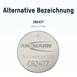 ANSMANN AG Lithium Knopfzelle CR2477^ Knopfzellen Batterien