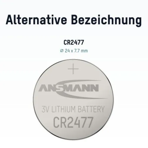 ANSMANN AG Lithium Knopfzelle CR2477^ Knopfzellen Batterien