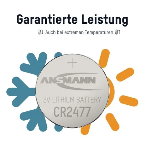 ANSMANN AG Lithium Knopfzelle CR2477^ Knopfzellen Batterien