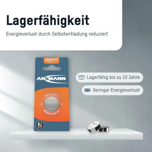 ANSMANN AG Lithium Knopfzelle CR2477^ Knopfzellen Batterien