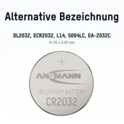 ANSMANN AG Lithium Knopfzelle CR2032^ Knopfzellen Batterien