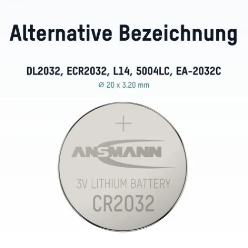 ANSMANN AG Lithium Knopfzelle CR2032^ Knopfzellen Batterien