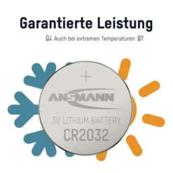 ANSMANN AG Lithium Knopfzelle CR2032^ Knopfzellen Batterien