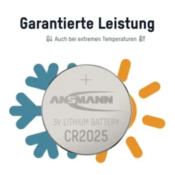 ANSMANN AG Lithium Knopfzelle CR2025^ Knopfzellen Batterien