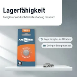 ANSMANN AG Lithium Knopfzelle CR2025^ Knopfzellen Batterien