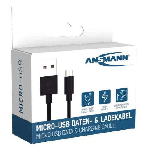 ANSMANN AG Micro-USB Daten und Ladekabel 100 cm^ Micro-usb
