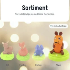 ANSMANN AG Mobiles Nachtlicht Maus^Kinder Maus & Elefant