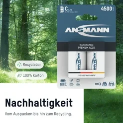 ANSMANN AG NiMH Akku Baby C 4500 mAh maxE 2er Blister^ Akkus