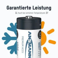 ANSMANN AG NiMH Akku Baby C 4500 mAh maxE 2er Blister^ Akkus